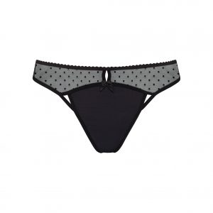 schwarzer transparenter String von Marlies Dekkers